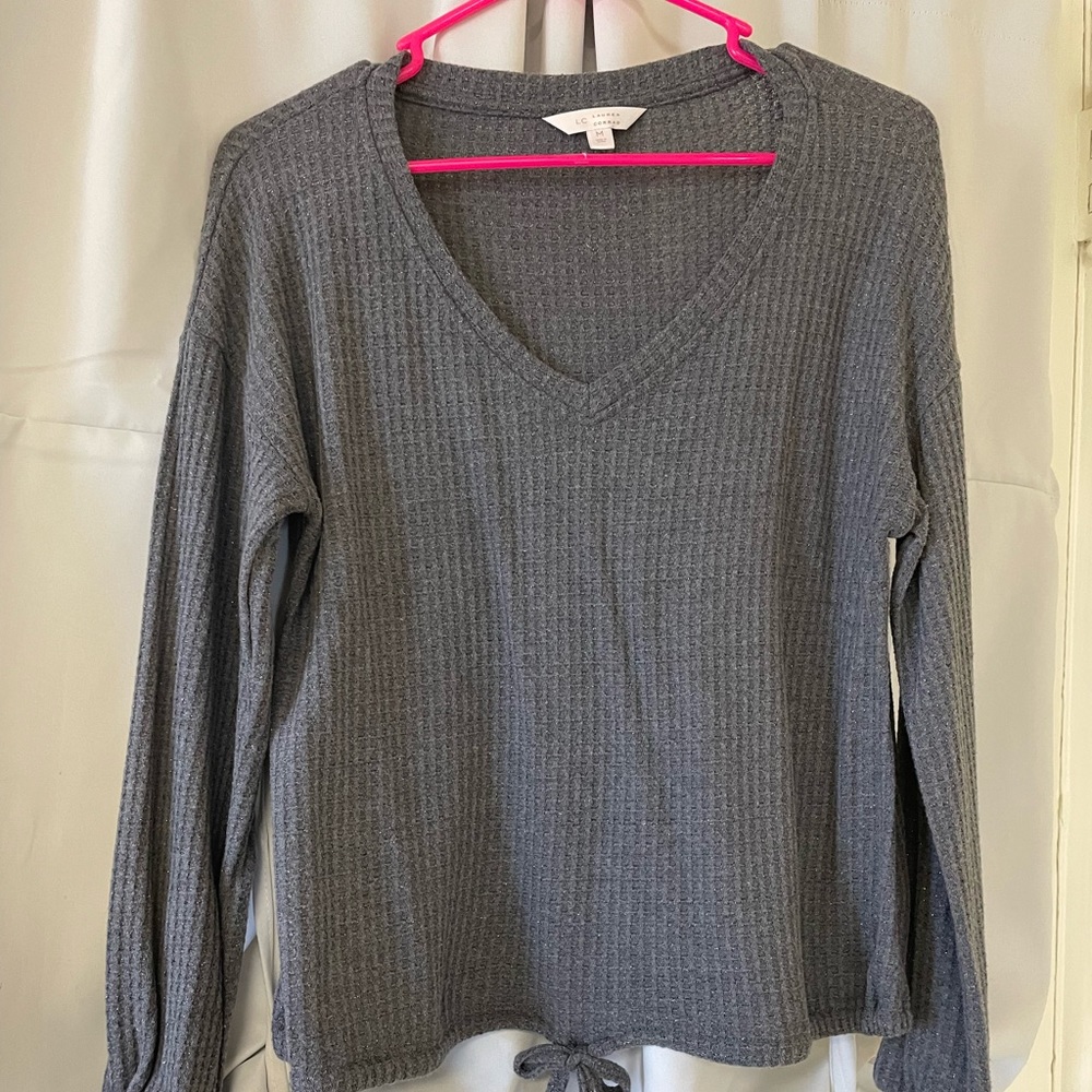 Lauren Conrad gray tie top